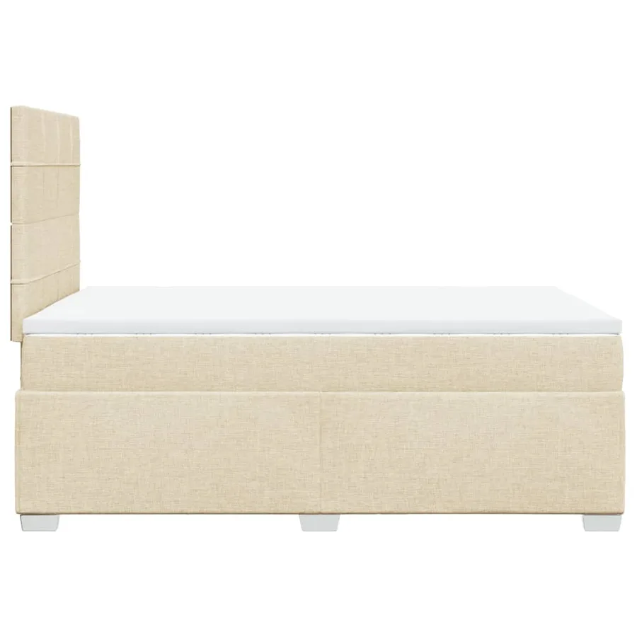 Sommier à lattes de lit avec matelas crème 120x190 cm tissu - 11