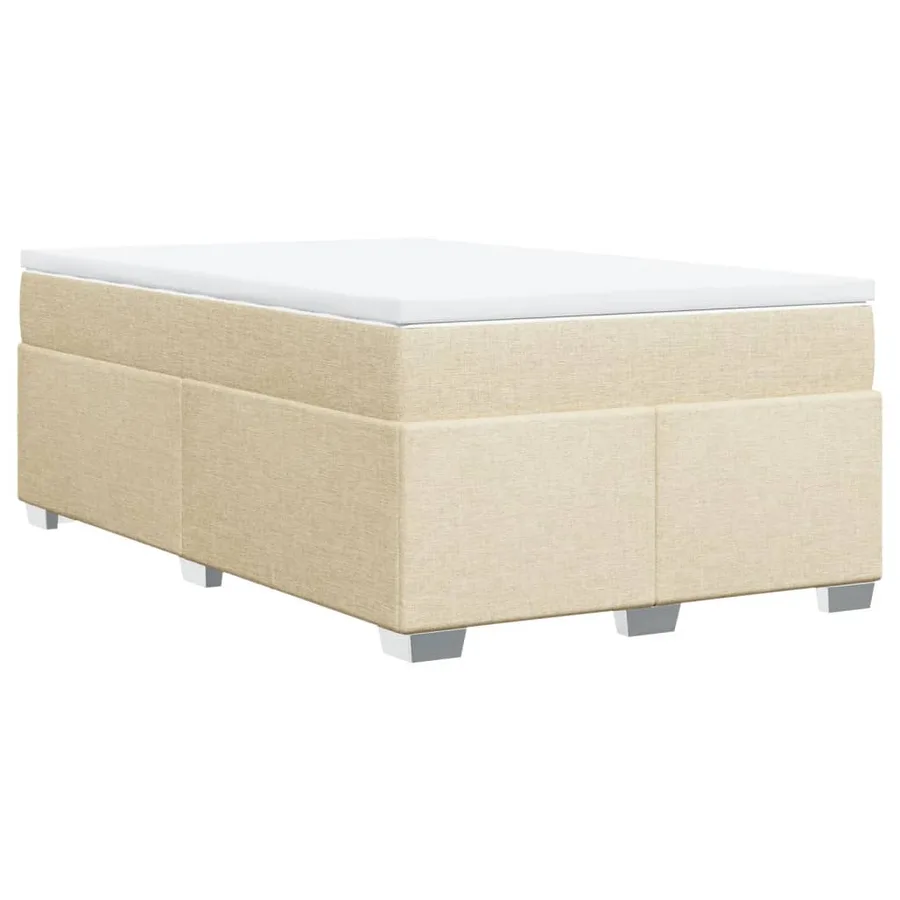 Sommier à lattes de lit avec matelas crème 120x190 cm tissu - 9
