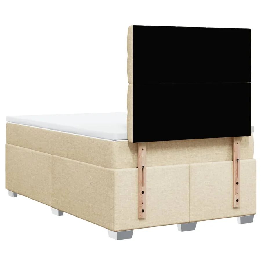 Sommier à lattes de lit avec matelas crème 120x190 cm tissu - 12