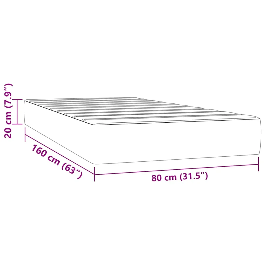 Matelas à ressorts ensachés 80 x 160 cm Noir - 7