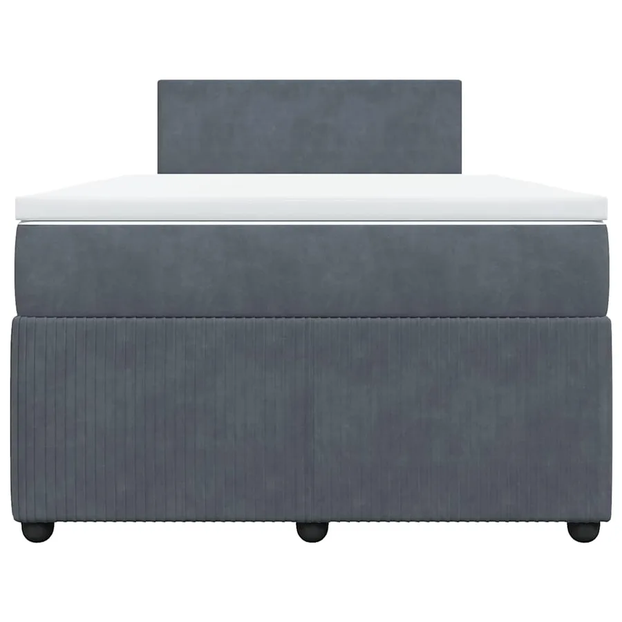 Sommier à lattes de lit et matelas gris foncé 120x190cm velours - 4