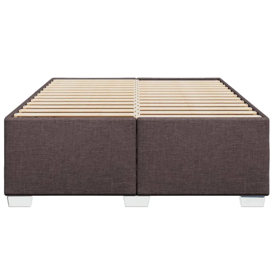 Cadre de lit sans matelas marron foncé 160x200 cm tissu - 4