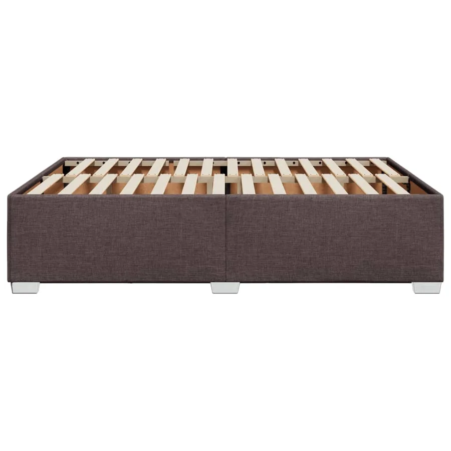 Cadre de lit sans matelas marron foncé 160x200 cm tissu - 5