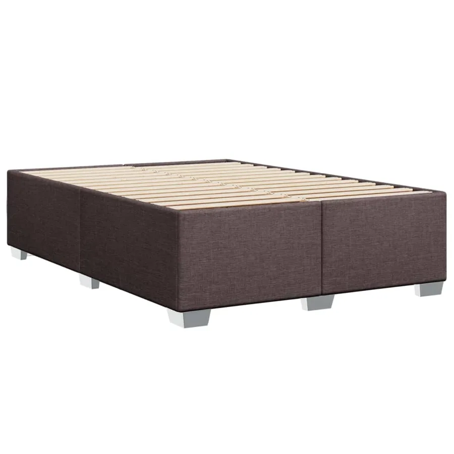 Cadre de lit sans matelas marron foncé 160x200 cm tissu - 6