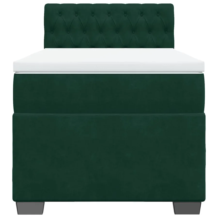 Sommier à lattes de lit avec matelas Vert foncé 90x190 cm - 6