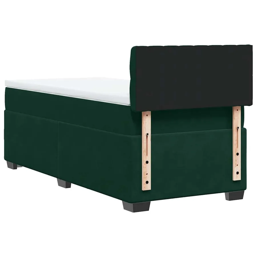 Sommier à lattes de lit avec matelas Vert foncé 90x190 cm - 8