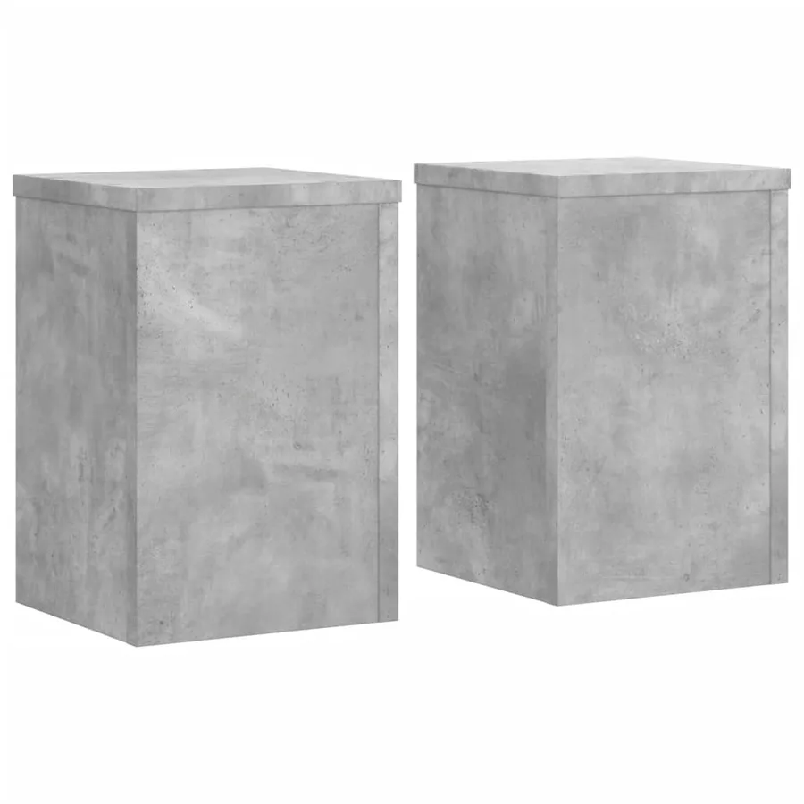 Supports pour plantes 2 pcs gris béton bois d'ingénierie - 2