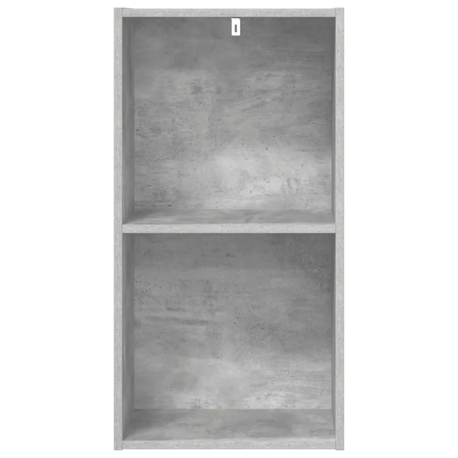 Bibliothèque à 2 niveaux gris béton bois d'ingénierie - 4