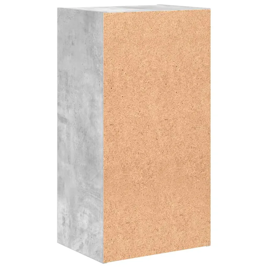 Bibliothèque à 2 niveaux gris béton bois d'ingénierie - 5