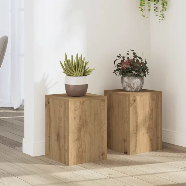 Supports pour plantes 2 pcs chêne artisanal bois d'ingénierie