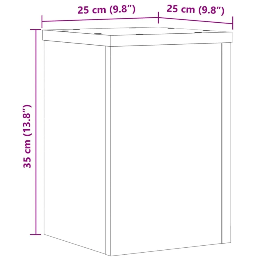 Supports pour plantes 2 pcs chêne artisanal bois d'ingénierie - 10