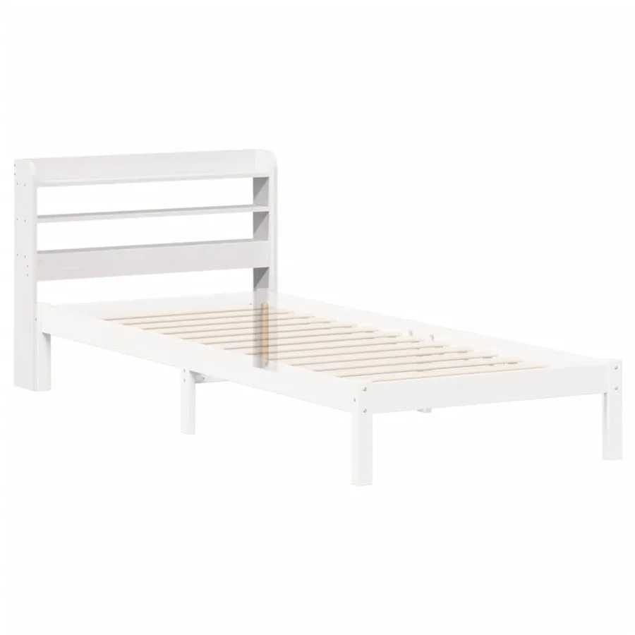 Tête de lit avec étagères blanc 75 cm bois massif de pin - 6