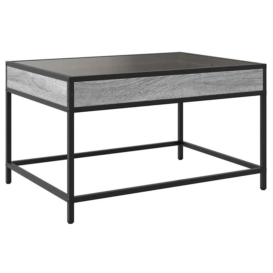 Table basse avec LED infini sonoma gris 70x50x41 cm - 8
