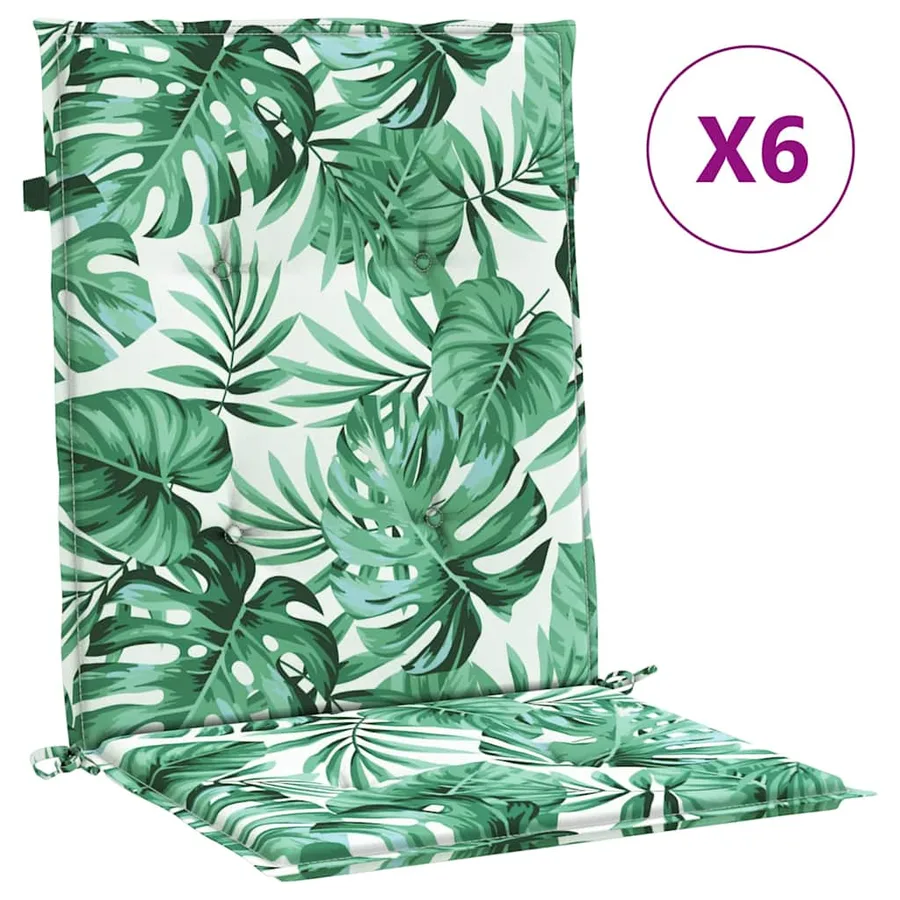 Coussins de dossier 6 pc Motif feuille 100 x 50 x 3 cm - 4