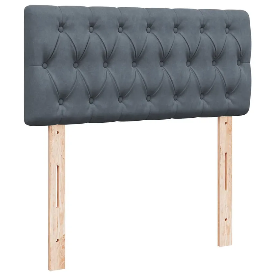 Sommier à lattes de lit et matelas Gris foncé 90x190 cm Velours - 12