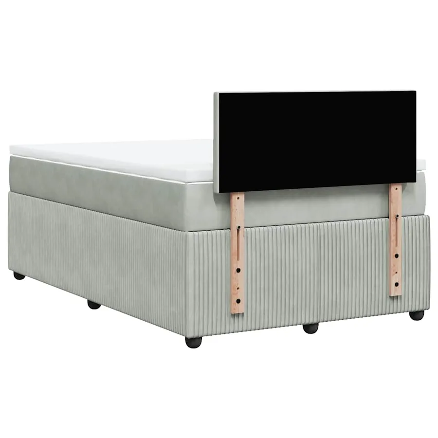 Sommier à lattes de lit et matelas Gris clair 120x200cm Velours - 8