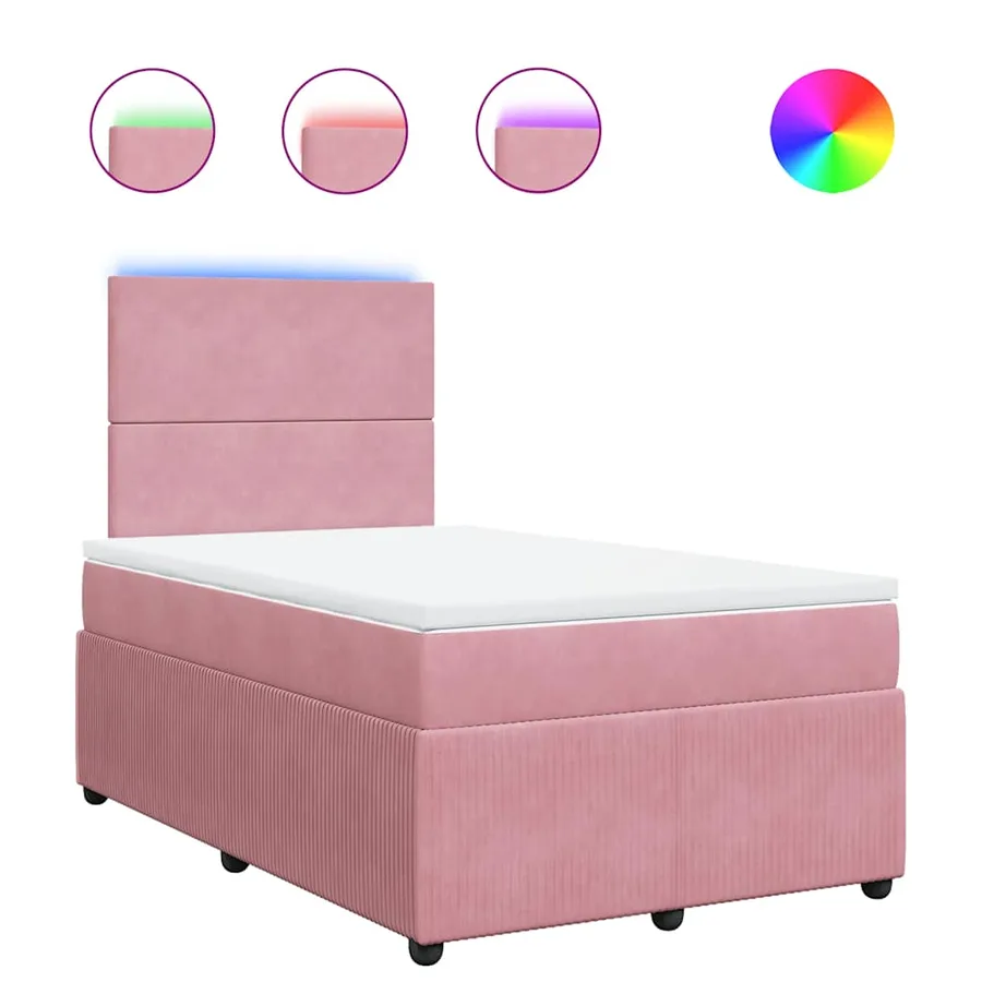 Sommier à lattes de lit avec matelas Rose 120x200 cm Velours - 2