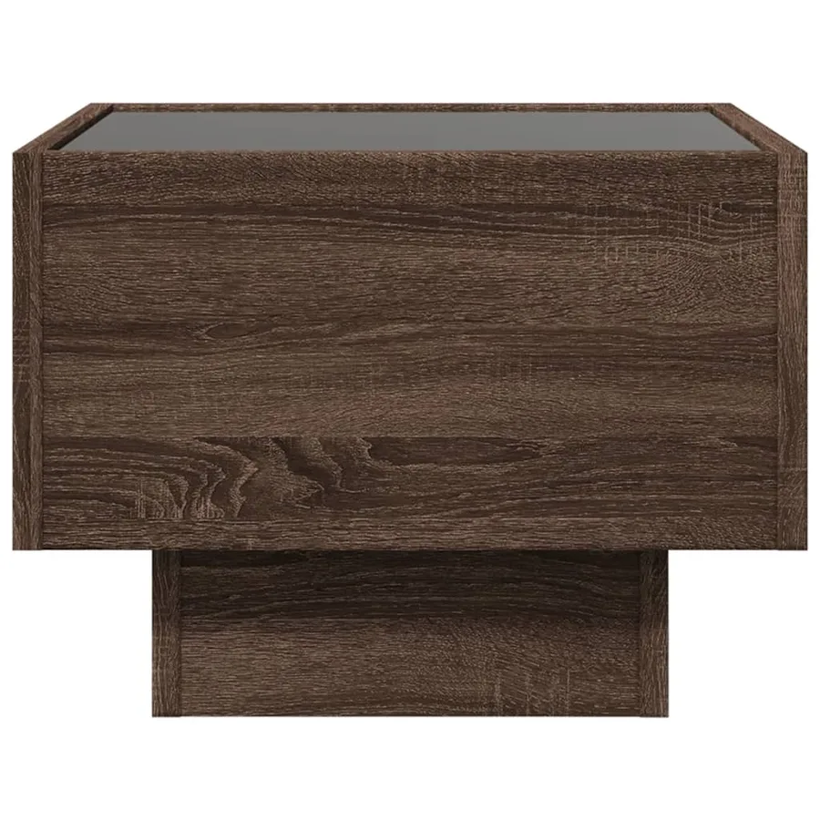 Table d'appoint et LED chêne marron 40x40x30 cm bois ingénierie - 6