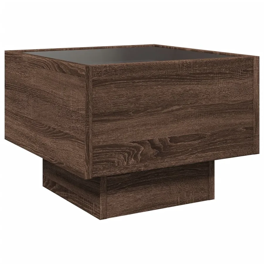 Table d'appoint et LED chêne marron 40x40x30 cm bois ingénierie - 8