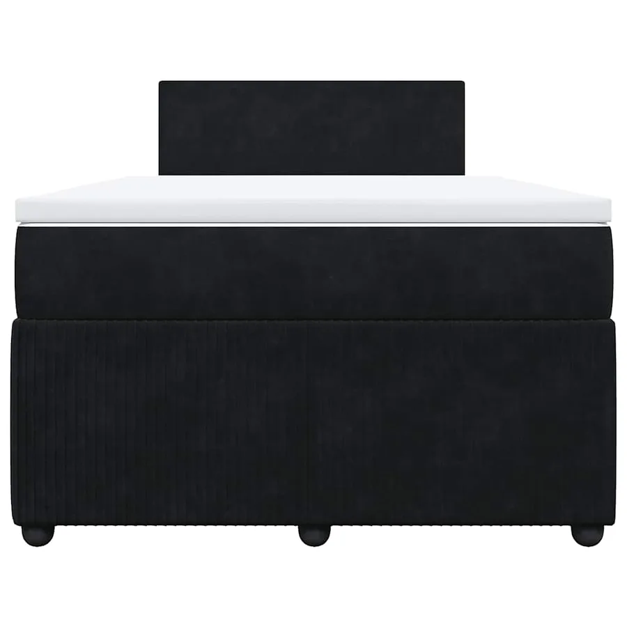 Sommier à lattes de lit avec matelas Noir 120x200 cm Velours - 6