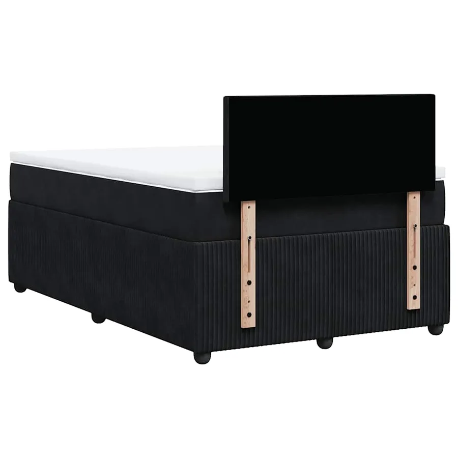 Sommier à lattes de lit avec matelas Noir 120x200 cm Velours - 8