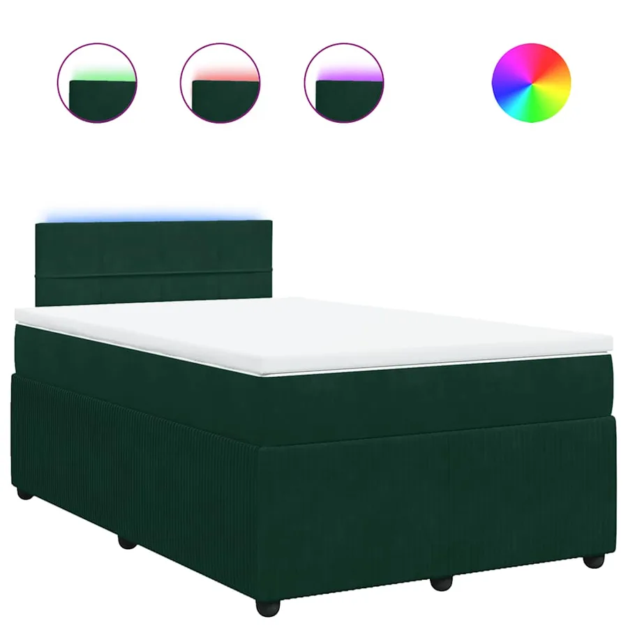Sommier à lattes de lit avec matelas vert foncé 120x190 cm - 2