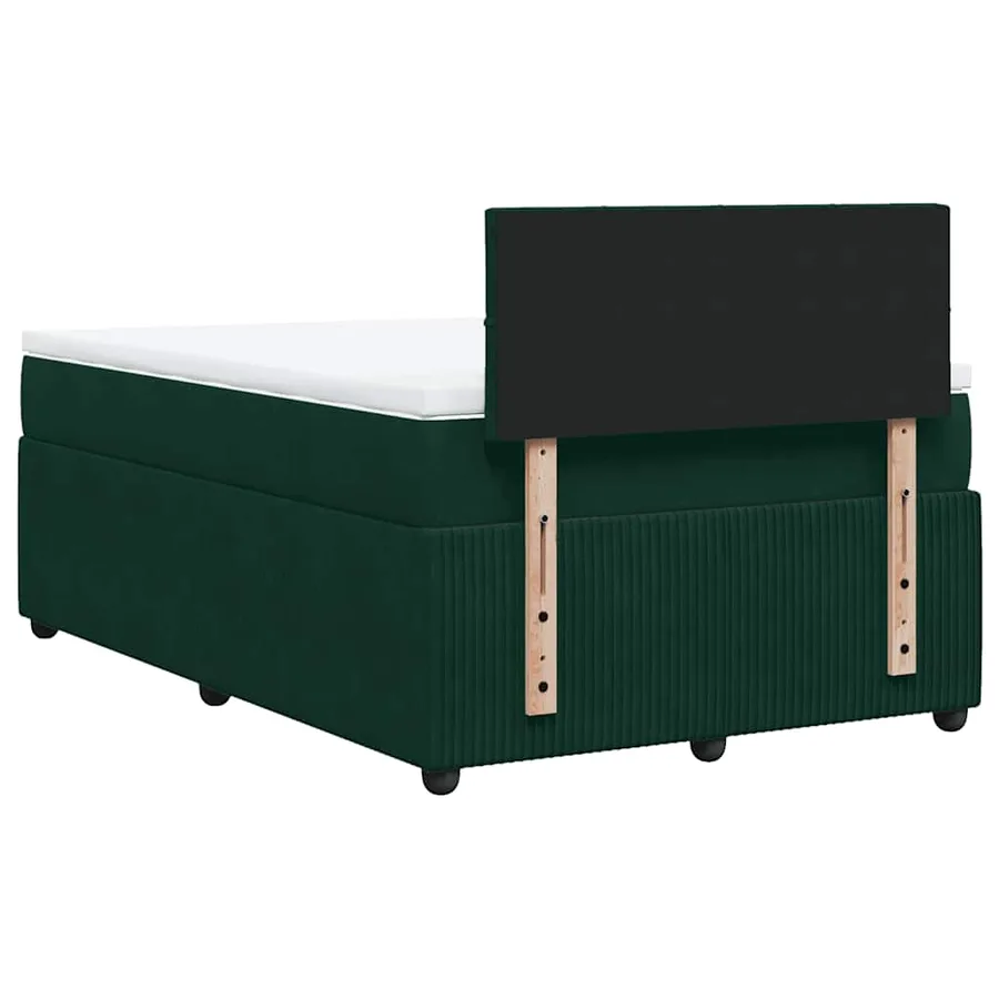 Sommier à lattes de lit avec matelas vert foncé 120x190 cm - 8