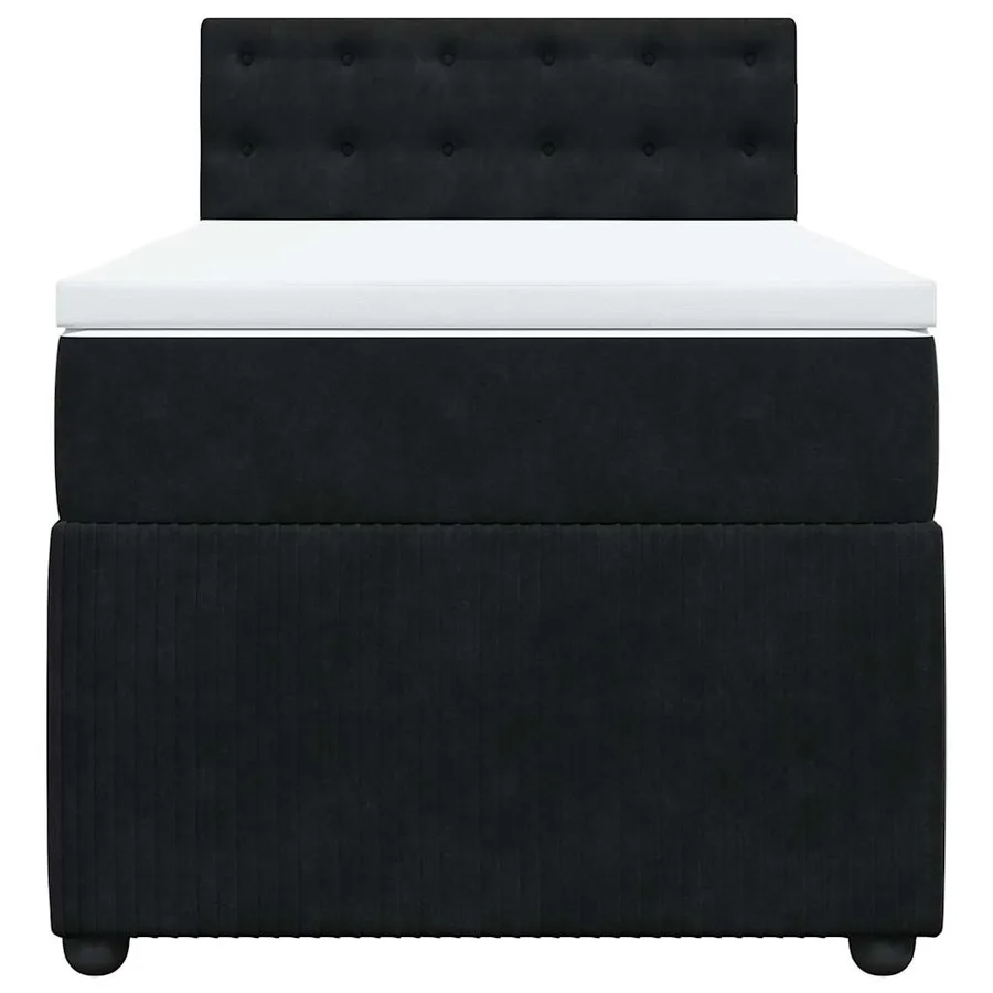 Sommier à lattes de lit avec matelas Noir 90x200 cm Velours - 6