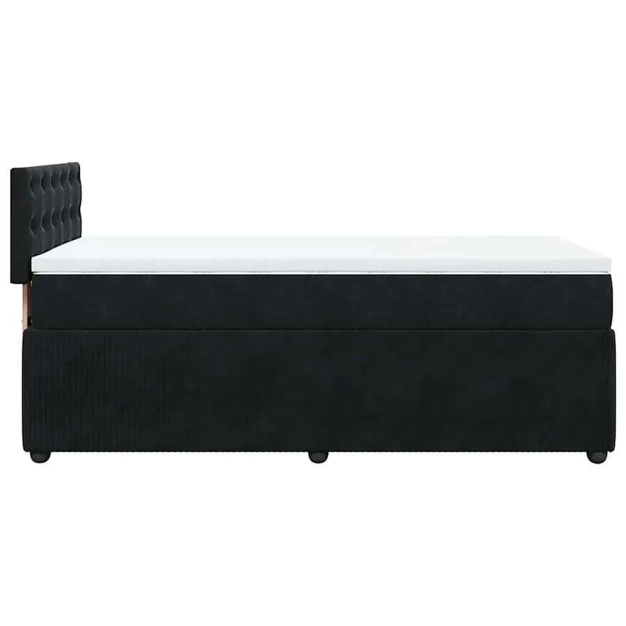 Sommier à lattes de lit avec matelas Noir 90x200 cm Velours - 7