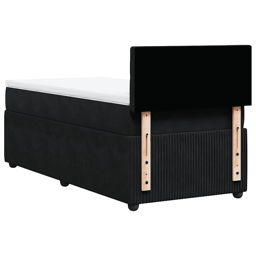 Sommier à lattes de lit avec matelas Noir 90x200 cm Velours - 8