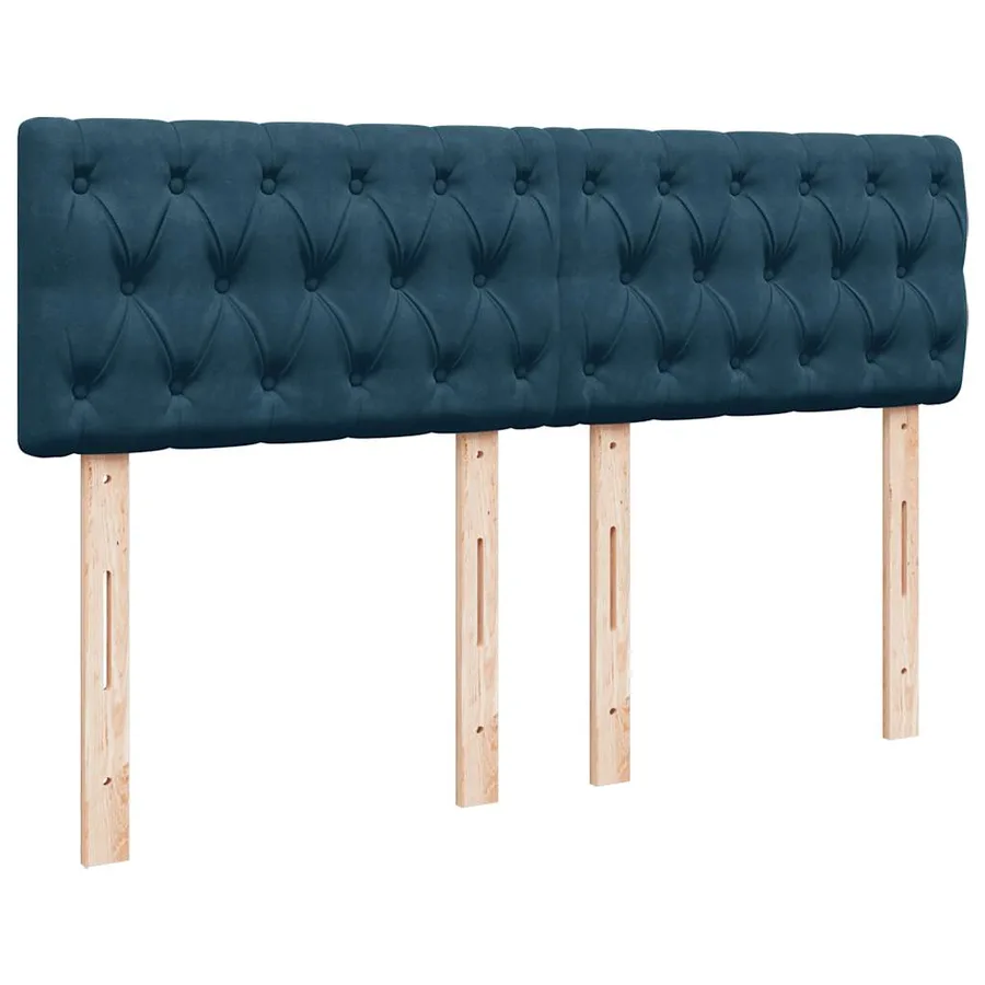 Sommier à lattes de lit et matelas bleu 140x190 cm velours - 12