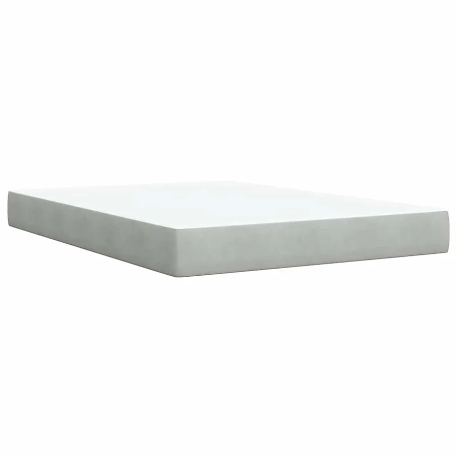 Sommier à lattes de lit et matelas Gris clair 140x190cm Velours - 11
