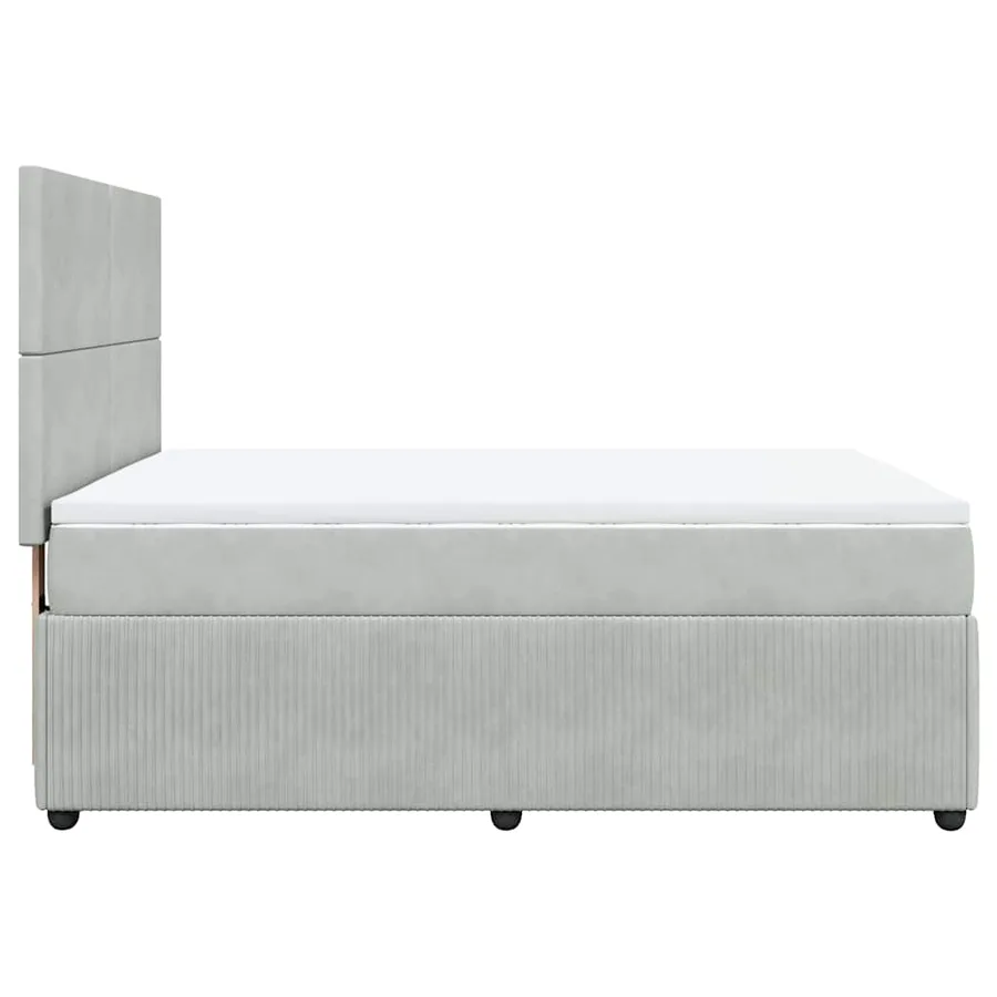 Sommier à lattes de lit et matelas Gris clair 140x190cm Velours - 7