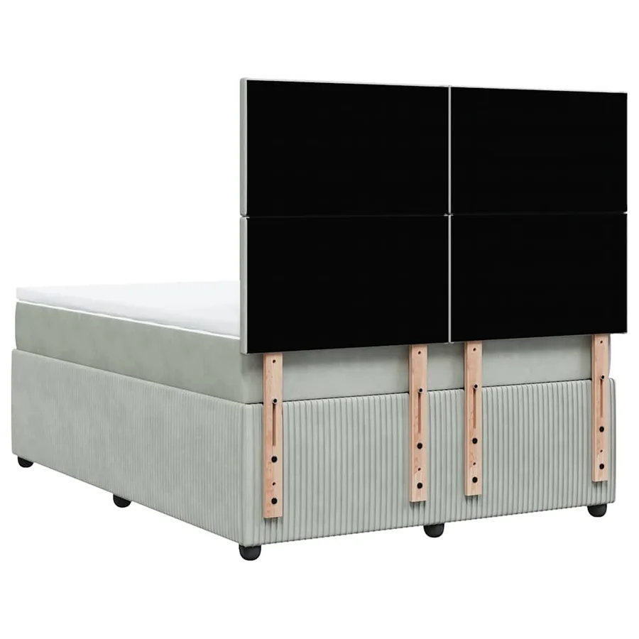 Sommier à lattes de lit et matelas Gris clair 140x190cm Velours - 8