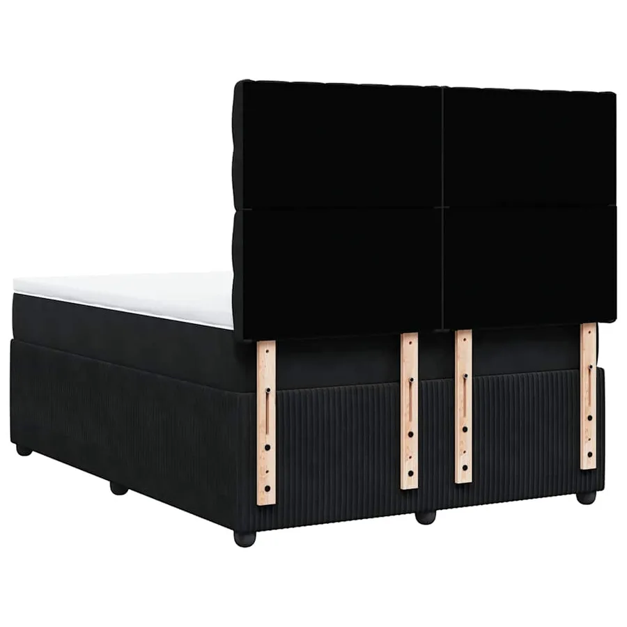Sommier à lattes de lit avec matelas Noir 140x190 cm Velours - 8