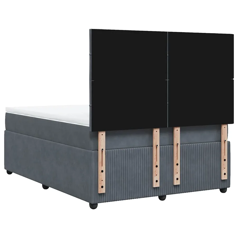 Sommier à lattes de lit et matelas Gris foncé 140x190cm Velours - 8