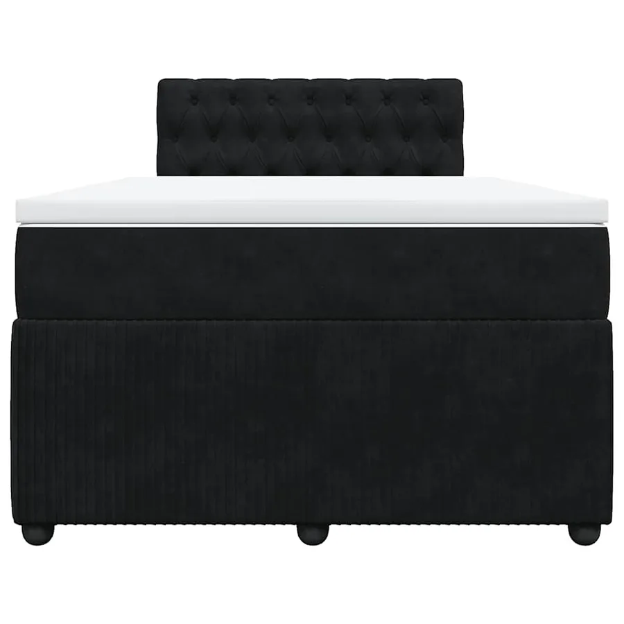Sommier à lattes de lit avec matelas noir 120x190 cm velours - 6