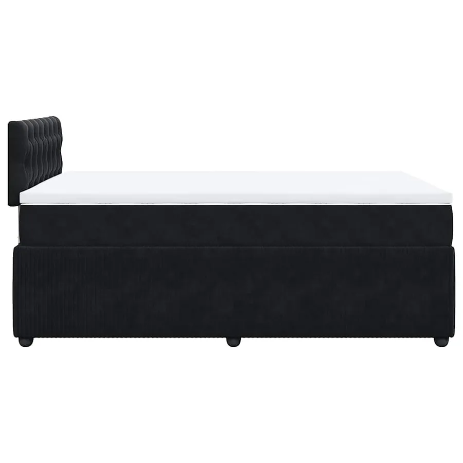 Sommier à lattes de lit avec matelas noir 120x190 cm velours - 7