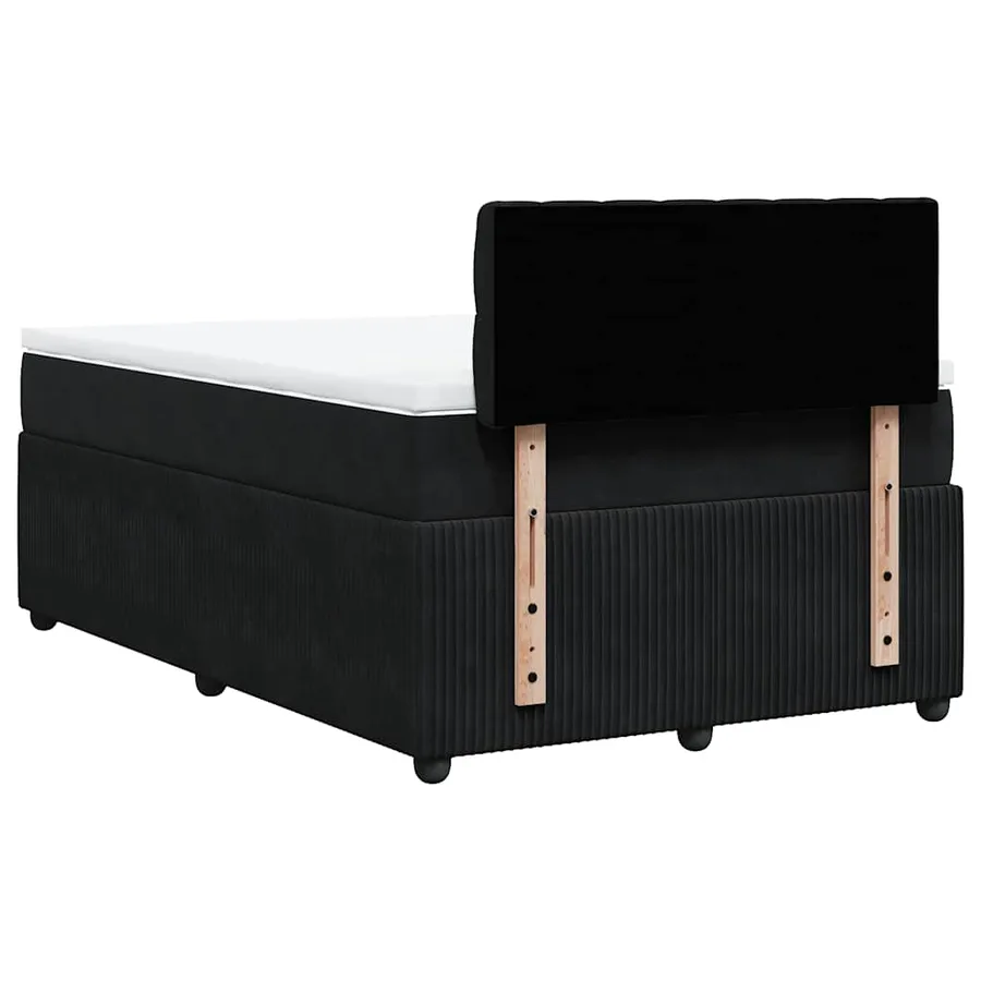 Sommier à lattes de lit avec matelas noir 120x190 cm velours - 8