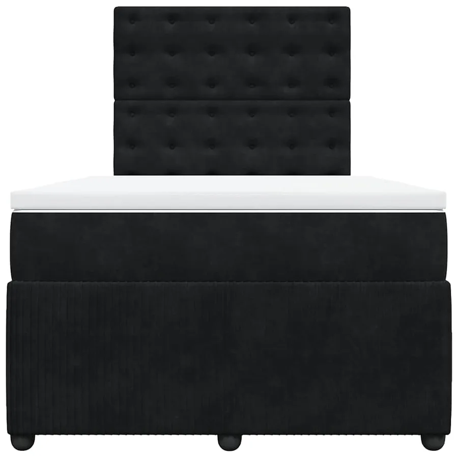 Sommier à lattes de lit avec matelas noir 120x190 cm velours - 6