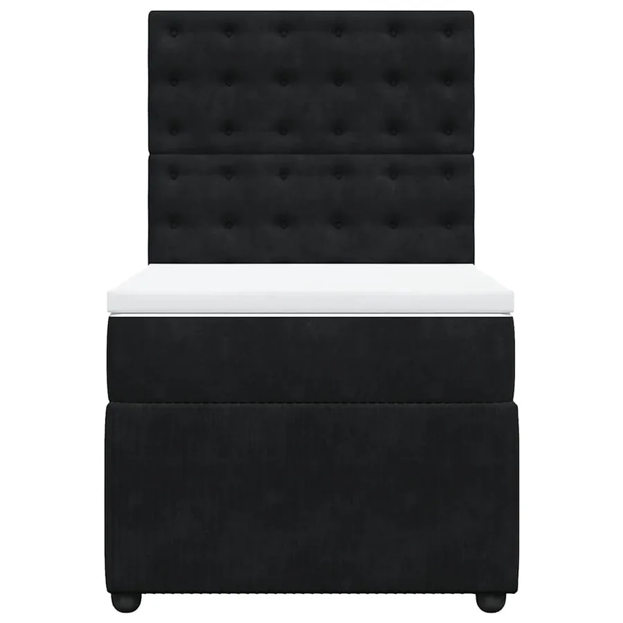 Sommier à lattes de lit avec matelas Noir 90x200 cm Velours - 6