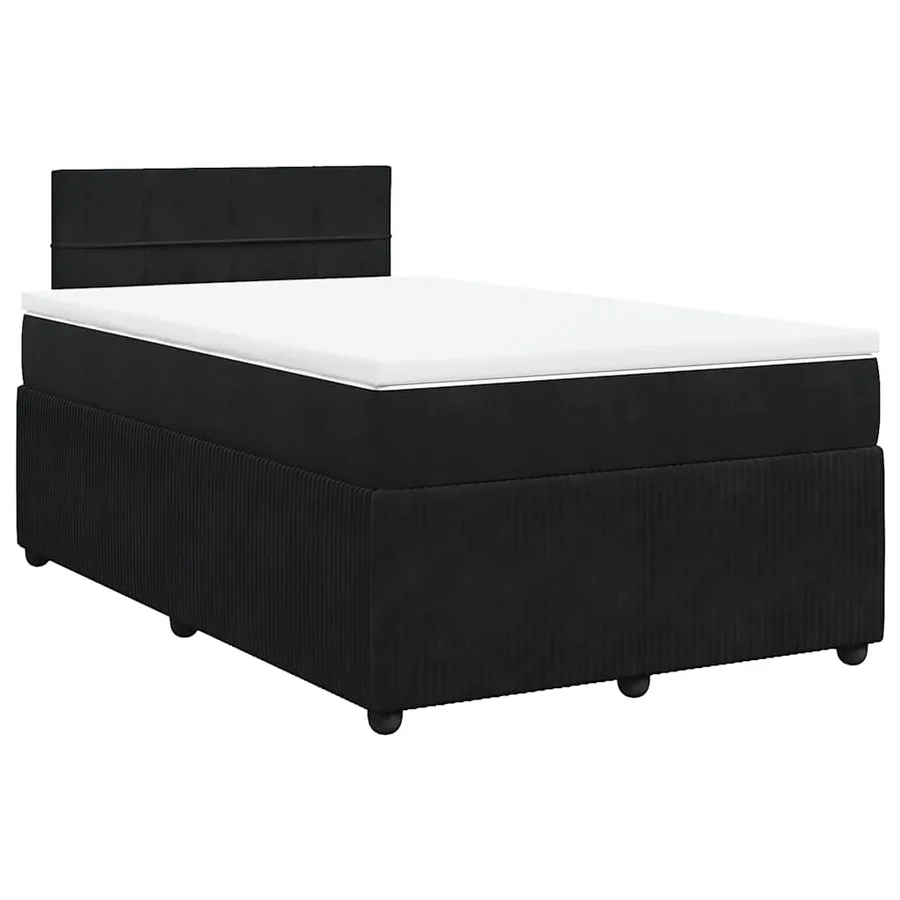 Sommier à lattes de lit avec matelas Noir 120x200 cm Velours - 3