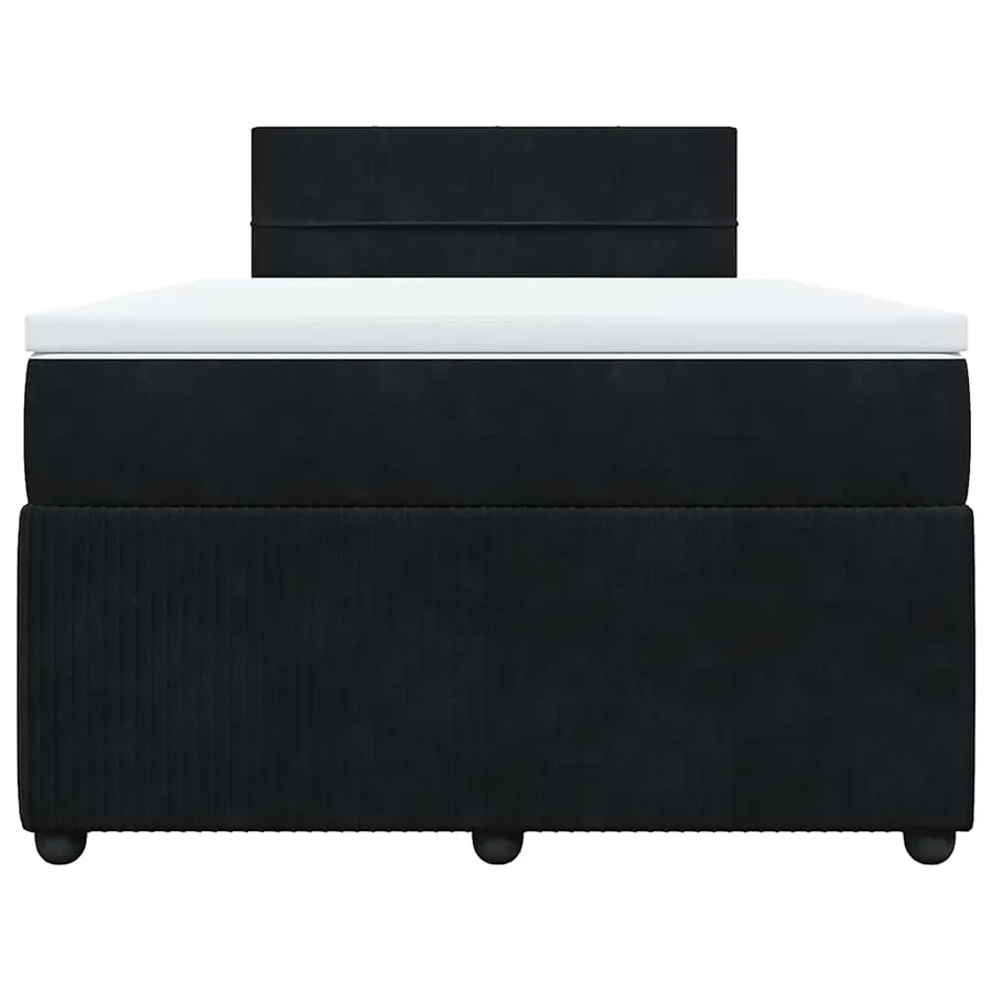 Sommier à lattes de lit avec matelas Noir 120x200 cm Velours - 6
