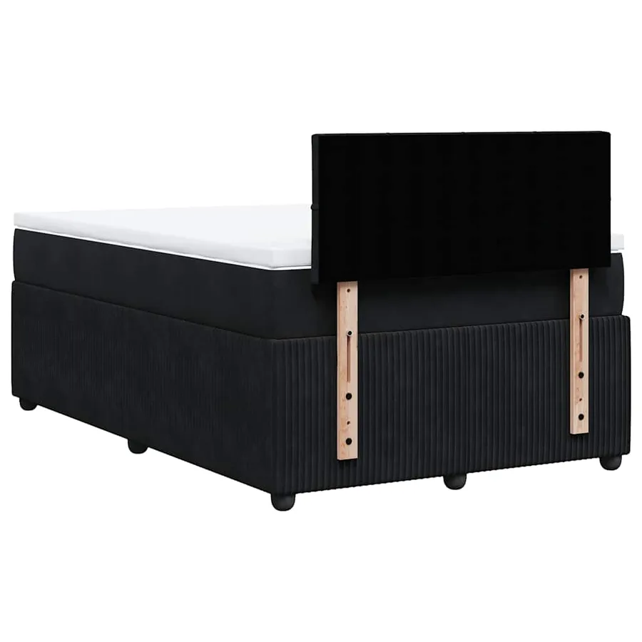 Sommier à lattes de lit avec matelas Noir 120x200 cm Velours - 8