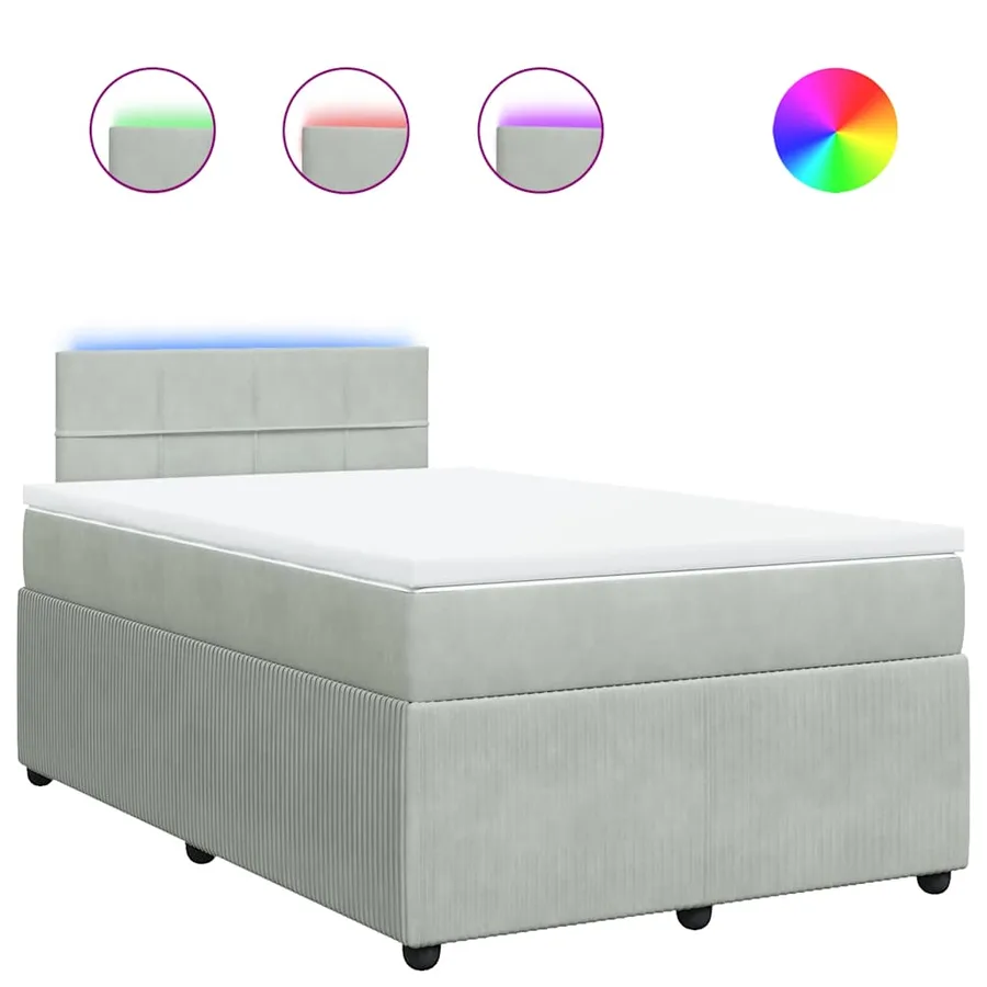 Sommier à lattes de lit et matelas Gris clair 120x200cm Velours - 2