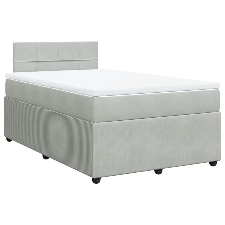 Sommier à lattes de lit et matelas Gris clair 120x200cm Velours - 3