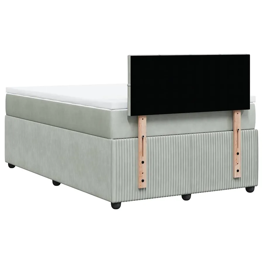 Sommier à lattes de lit et matelas Gris clair 120x200cm Velours - 8