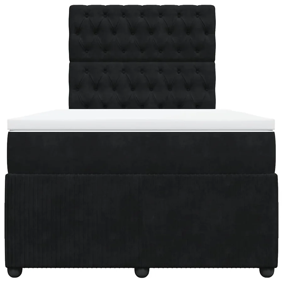 Sommier à lattes de lit avec matelas noir 120x190 cm velours - 4
