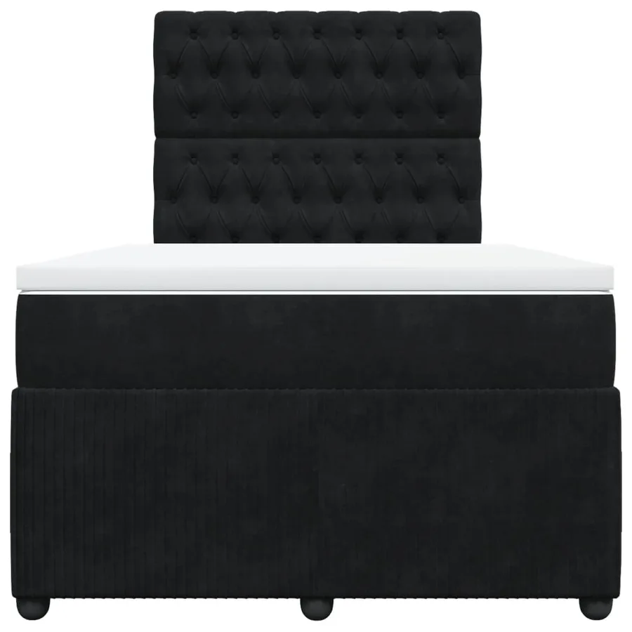 Sommier à lattes de lit avec matelas Noir 120x200 cm Velours - 4