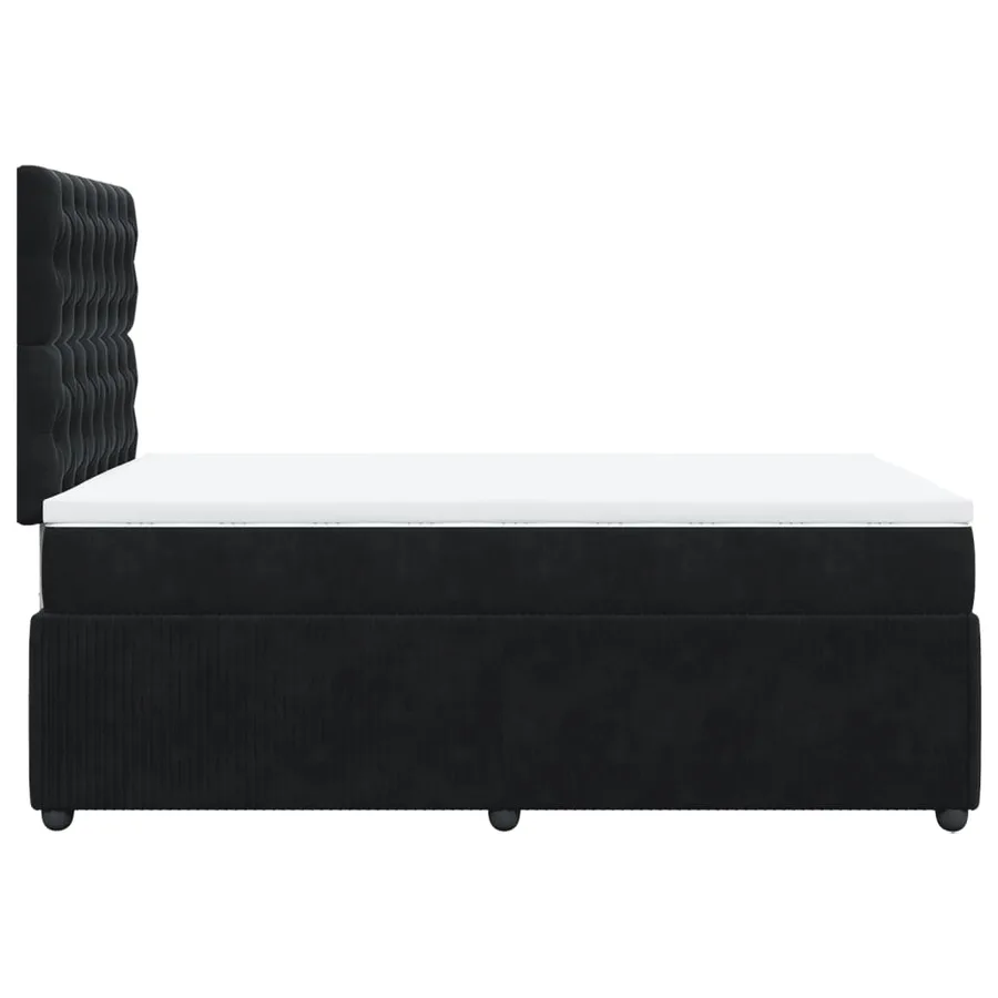 Sommier à lattes de lit avec matelas Noir 120x200 cm Velours - 5